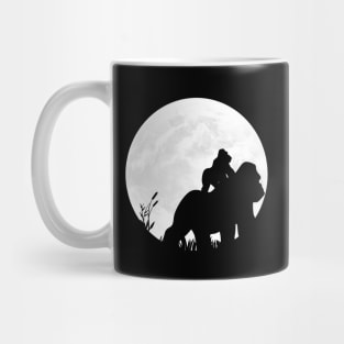 Gorillar and Its Youngling in Full Moon Mug